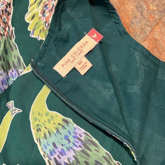 Pink Chicken New York Peacock Green Dress size 10 - Picture 8 of 11